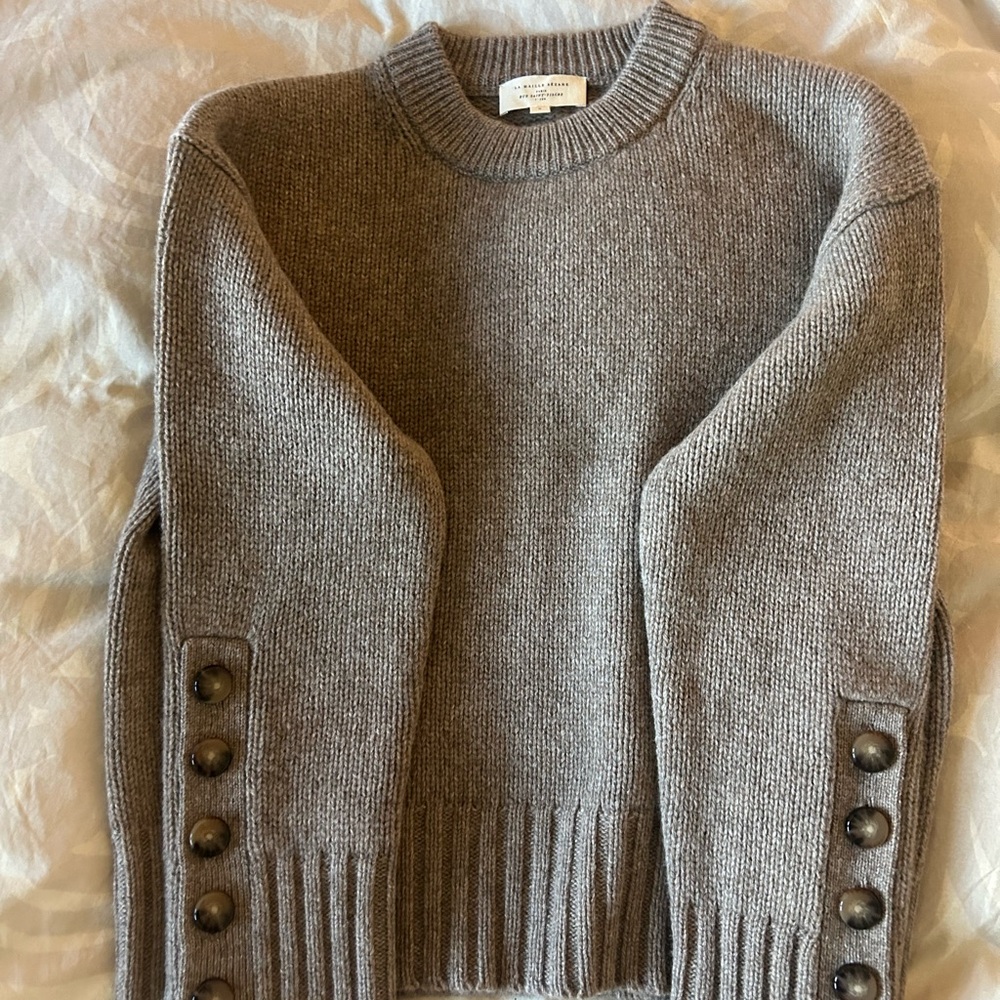 NWOT Sezane Taupe Sweater with Button Details - Picture 6 of 11
